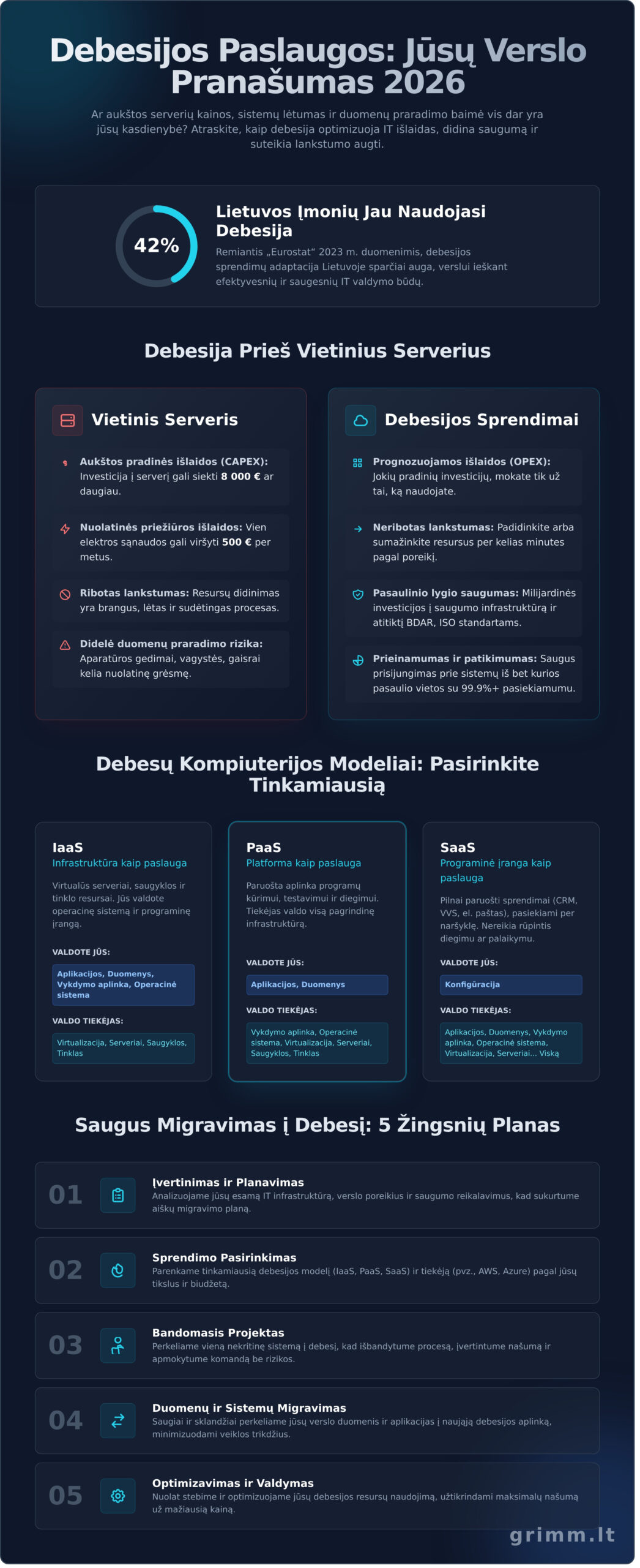 Debesijos paslaugos verslui 2026 metais Pilnas gidas nuo A iki Ž - Infographic - Čia prasideda tikroji IT pagalba