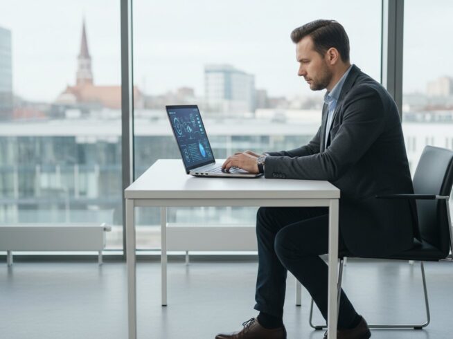 Verslo klasės nešiojamas kompiuteris kaip išsirinkti patikimą įrankį 2026 metais - Hero Image - Čia prasideda tikroji IT pagalba